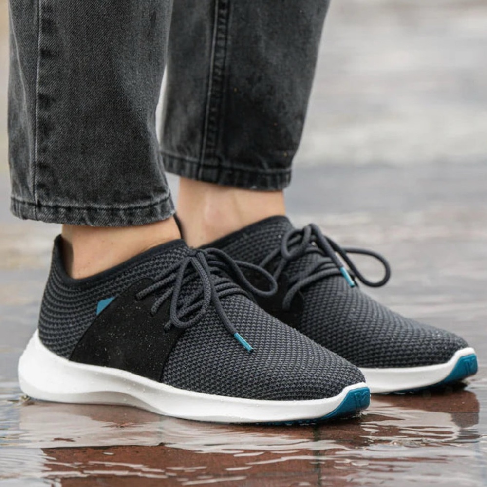 Vessi Black and Blue Athletic Shoes